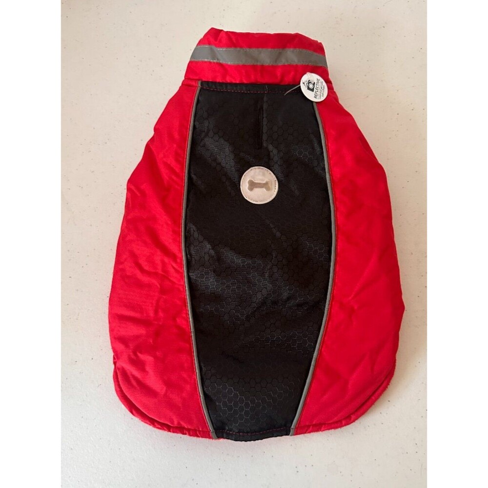 Simply Wag Reflective Dog Jacket Size S Red Black – Warm Pet Apparel